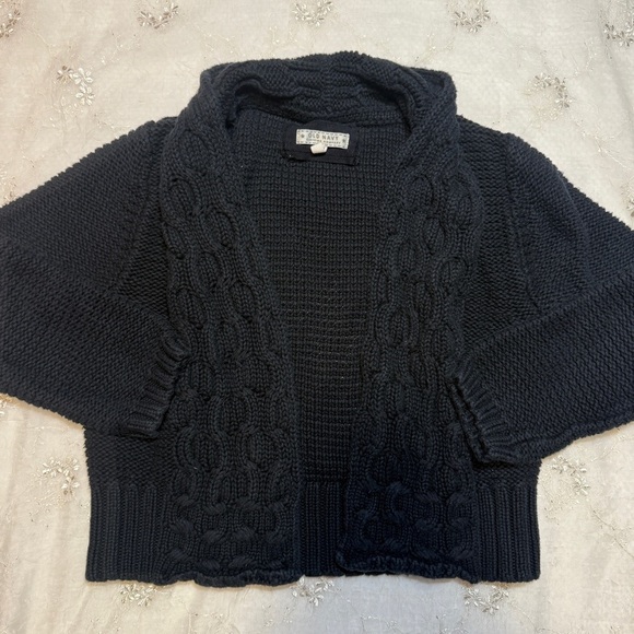 Vintage Y2K Old Navy Black Crochet Knit Crop Cardigan – Size Small - Picture 2 of 3